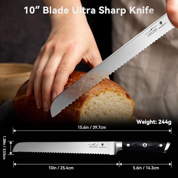 10-Inch Serrated Bread & Sourdough Knife with Wood Handle4