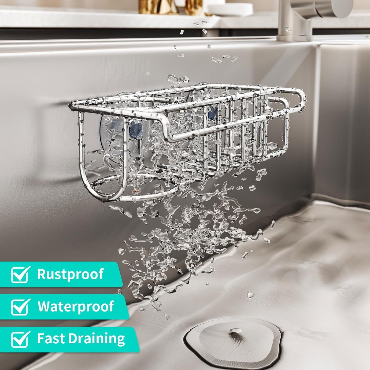 4-in-1-sink-caddy-sponge-holder-sus304-stainless-steel-kitchen-brush-holder-and-dish-cloth-hanger-kitchen-organizers-and-storage-essentials-silver