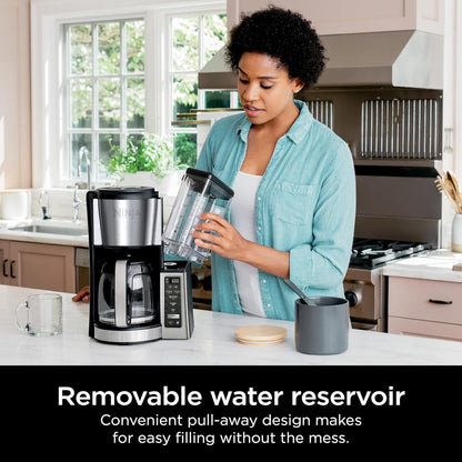 Ninja Fresh Brew Coffee Maker, 12 Cup Glass Carafe, Stainless Steel, CE2513