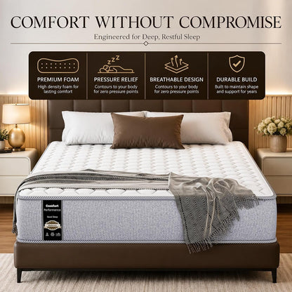 , 7-Inch Medium Firm High Density Foam Mattress, Comfortable Mattress for Cooler Sleep, Supportive & Pressure Relief, Full XL, White4