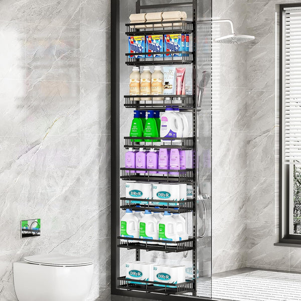 8-Tier over the Door Organizer, Heavy-Duty Metal Hanging Storage Rack with Adjustable Baskets, Door-Mounted Pantry Organizer for Kitchen, Bathroom, Laundry Room, Spices, Snacks & Toiletries7