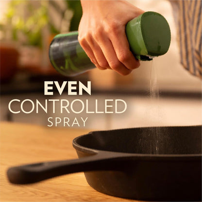 OLIVIA SIGNATURE Oil Sprayer for Cooking, 200Ml Glass, Green/Gold | Portion Control Mist for Air Fryer, Salad, BBQ, Refillable & Reusable, Fine Mist Olive Oil Kitchen Sprayer, Anti-Drip6