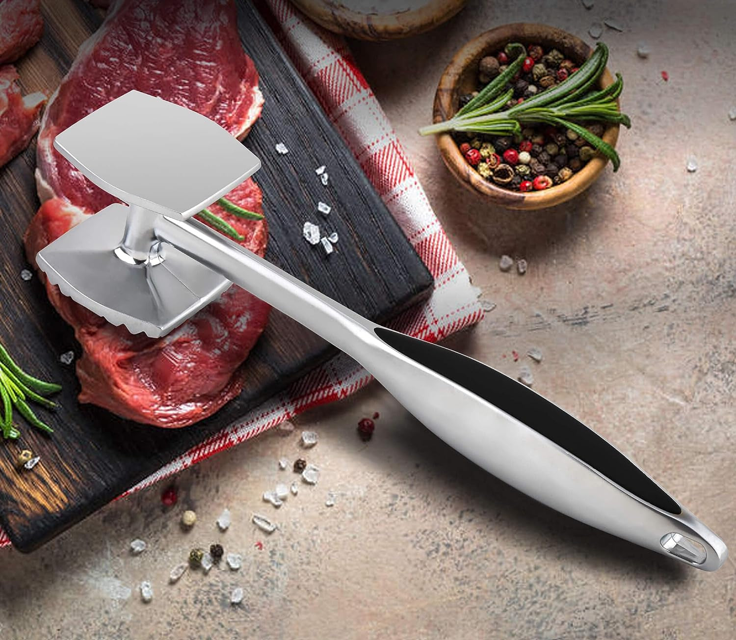 meat-tenderizer-hammer-tool-pounder-for-tenderizing-steak-beef-poultry-heavy-duty-dual-sided-mallet-with-soft-grip-handle-multifunctional-kitchen-beater-for-chicken-fish-baking