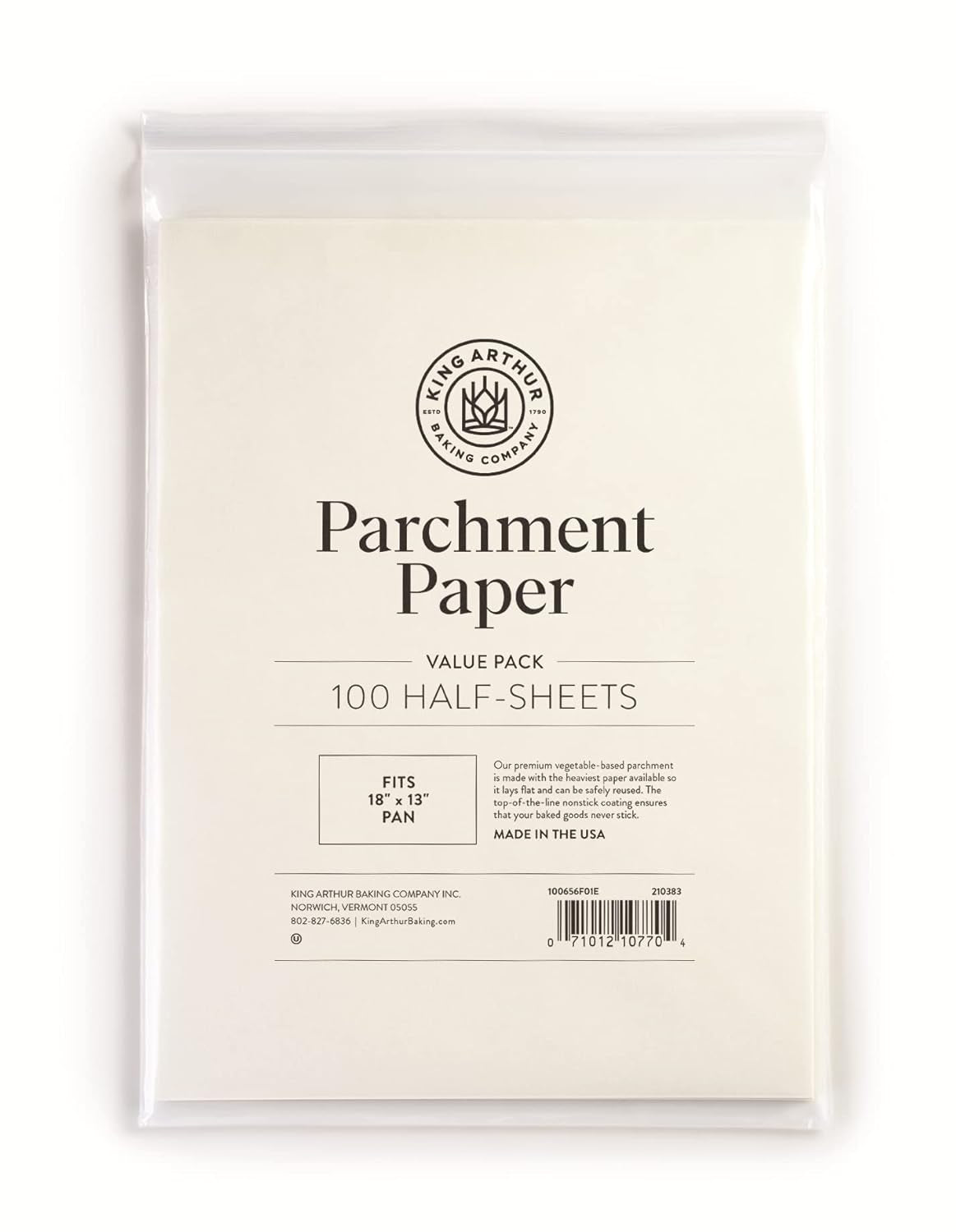 king-arthur-flour-precut-baking-parchment-paper-heavy-duty-professional-grade-nonstick-reusable-resealable-pack-16-x-12-100-count