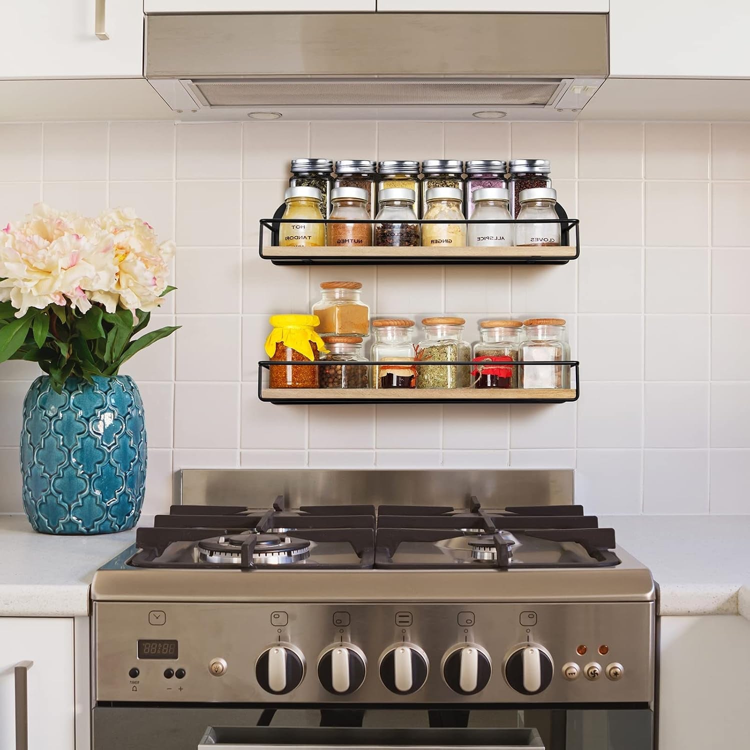2-pack-spice-rack-wall-mount-rustic-style-hanging-spice-organizer-for-wall-kitchen-spice-storage-black