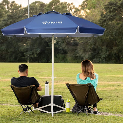 Shade Umbrella, Premium Portable Umbrella with Stand, 6.5Ft Lightweight Free Standing Canopy for Sporting Games, Adjustable Instant Sun Protection and Easy to Carry, Navy Blue2