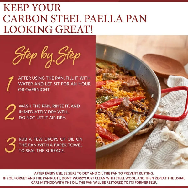 16-Inch Carbon Steel Paella Pan, 40Cm5
