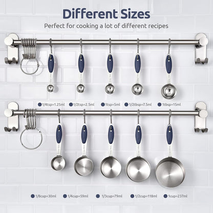 Measuring Cups Spoons Set, 18/8 Stainless Steel, 10Pc/Midnight Blue2