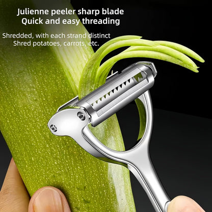 Multifunction Vegetable Peeler Julienne Peeler for Kitchen | Stainless Steel 2 in 1 Julienne Vegetable Peeler for Potato ，Cabbage，Carrot，Cucumber，Fruit6