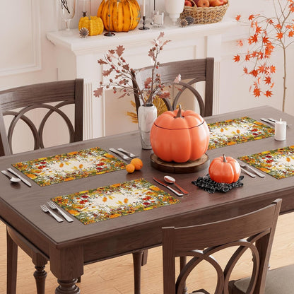 Fall Wild Flowers Placemats Set of 6 Table Decor 12X18 Inch4