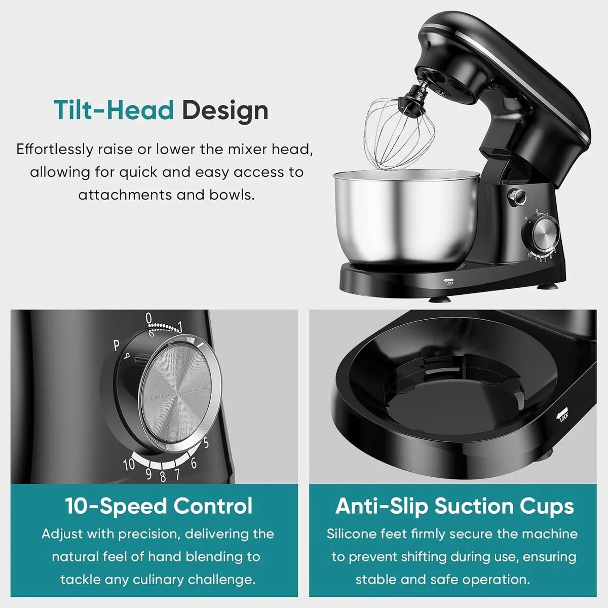 4-2-qt-stand-mixer-10-speed-tilt-head-electric-mixer-for-baking-include-dough-hook-whisk-flat-beater-splash-lid-10-speeds-handle-cakes-cookies-bread-dough-compact-easy-clean-bowl