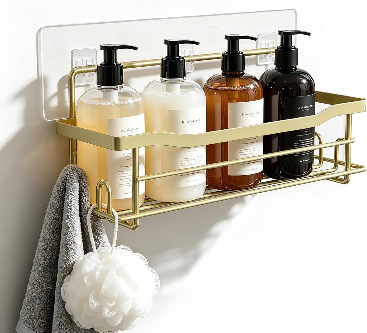 shower-caddy-shelves-organizer-rack-single-pack-shower-shelf-caddies-for-shampoo-soap-bathroom-waterproof-adhesive-holder-no-drilling-wall-mounted-self-matte-gold
