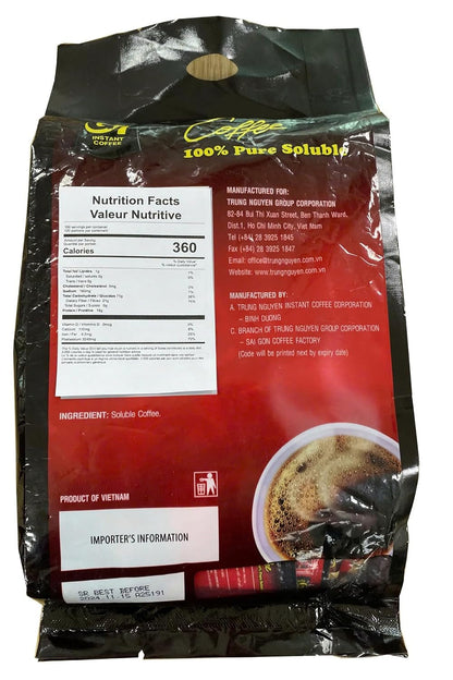 TRUNG NGUYEN G7 PURE BLACK Instant Coffee for Energy Boost - 100% Soluble Coffee without Sugar - Strong, Pure & Rich Vietnamese Instant Energy - Original Taste for Connoiseurs (200 Sachets/Bag)2