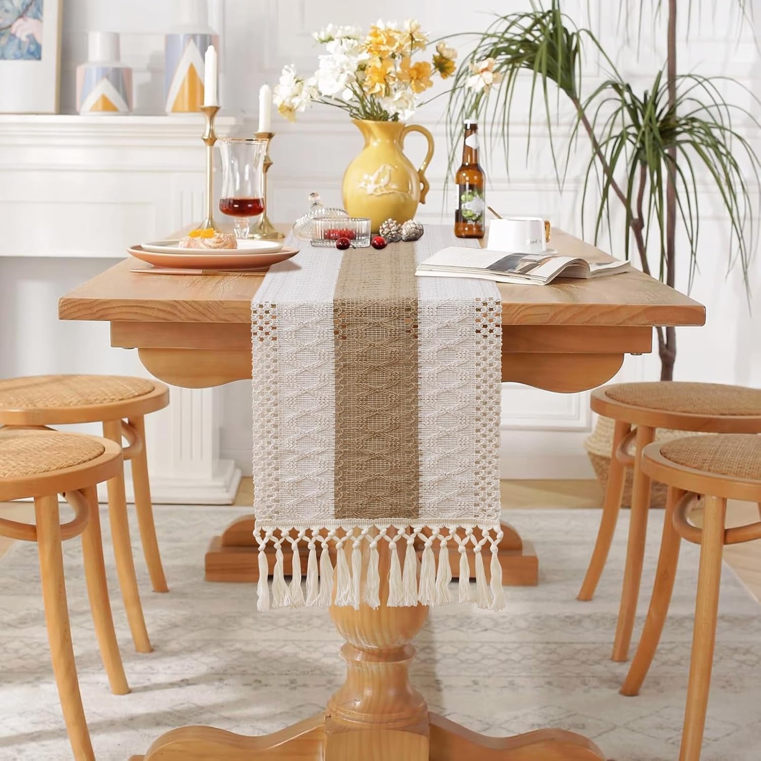 boho-table-runner-with-tassels-72-inches-long-farmhouse-rustic-table-runner-macrame-burlap-table-decoration-for-home-decor-living-room-bridal-shower-single-striped-12x72-inches