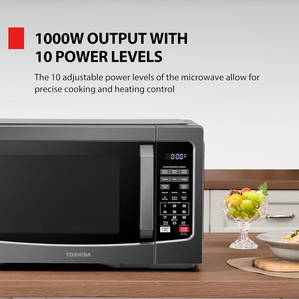 Countertop Microwave Oven, 1.2 Cu.Ft, 1000W, Black | 12.4" Removable Turntable, Smart Humidity Sensor, 12 Auto Menus, Mute Function, ECO Mode, Easy Clean Interior6