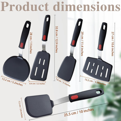 Silicone Spatula Set Turner 5-Pack Spatulas2
