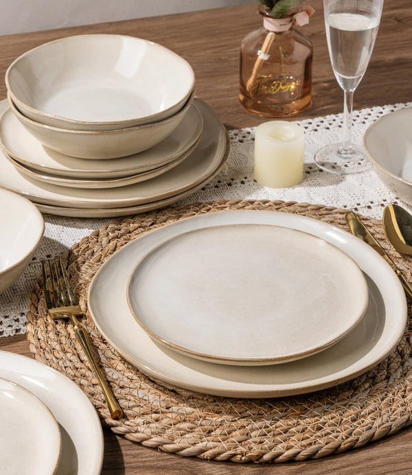 Ceramic Dinnerware Sets for 6, 18Pcs Plates and Bowls Sets Dishes6