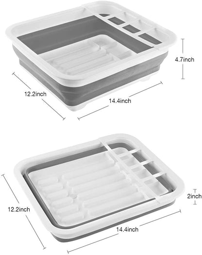 Collapsible Dish Drying Rack Portable Dinnerware Drainer Organizer for Kitchen RV Campers Travel Trailer Space Saving Kitchen Storage Tray3