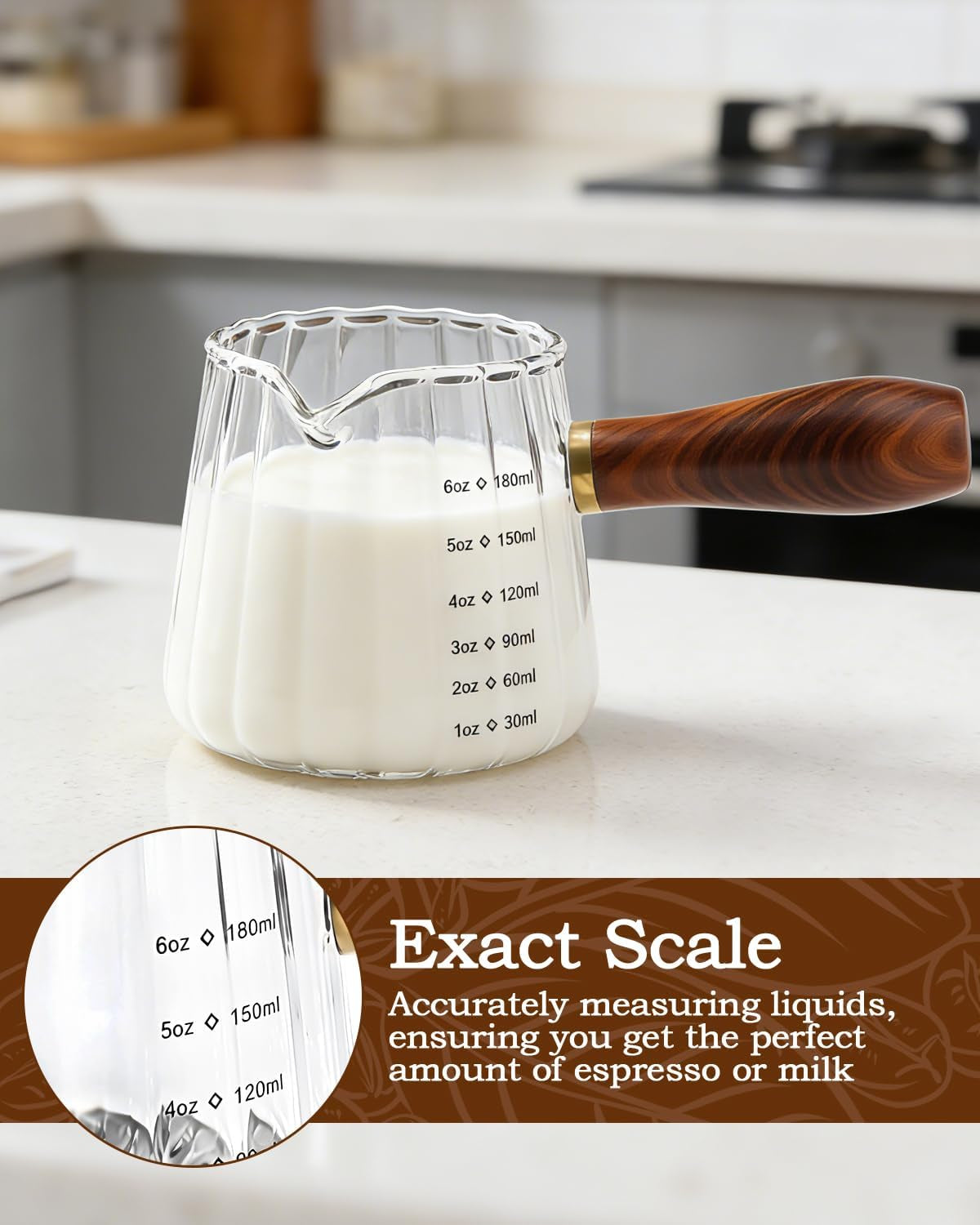 espresso-measuring-cup-6oz-borosilicate-glass-espresso-cups-with-wood-handle-2-71in-long-grip-v-shaped-spout-ribbed-milk-frothing-cup-for-coffee-latte-tea-syrup-espresso-accessories
