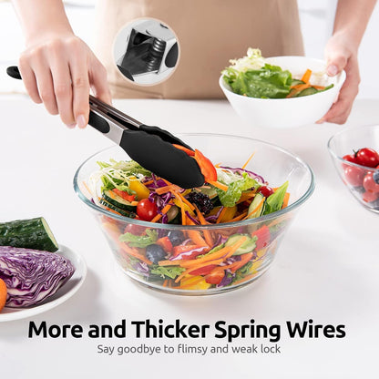 Kitchen Tong for Cooking, 600ºf Heat-Resistant Silicone, 9In/Black8