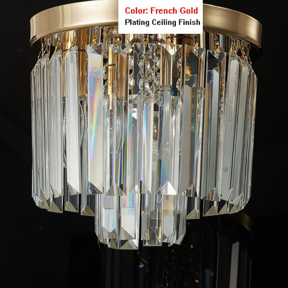 Modern Ceiling Light Crystal Chandelier, French Gold, 3-Lights2