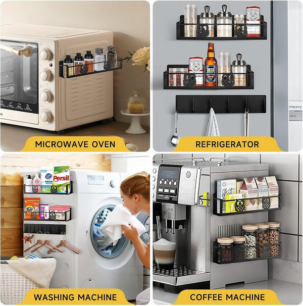 Magnetic Spice Rack for Refrigerator,Space Saving Kitchen Organizer Shelf7