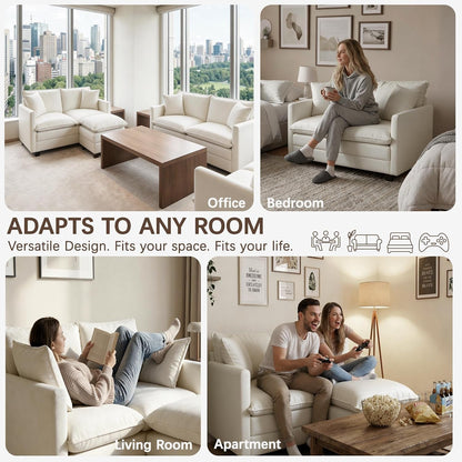 52'' Loveseat Sofa with Ottoman,Cloud Sofa Couch for Living Room7
