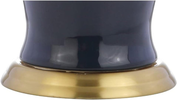 Julian Classic Ceramic Urn Metal LED Table Lamp 29", Navy5