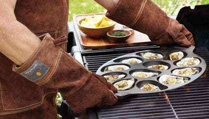 Cast Iron Oyster Grill Pan, 12 Cavities, Black Oyster BBQ and Serving Pan | Grill & Serve Oysters in One Pan | 12 Capacity Oyster Tray & Plate | Oven, Grill & Stovetop Safe | Durable Cast Iron Platter3