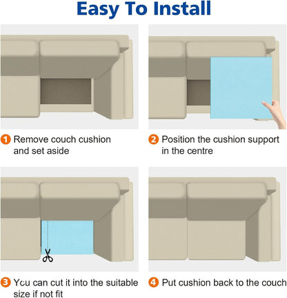 Couch Cushion Support for Sagging Seat,20"X20"X2" Curved 40D High Density Foam Cushion,Sagging Couch Support for Accent Chair,Sofa,Blue Set of 16