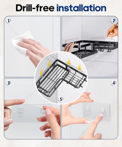 3 Pack Corner Shower Shelves, Rustproof Shower Organizer Caddy8