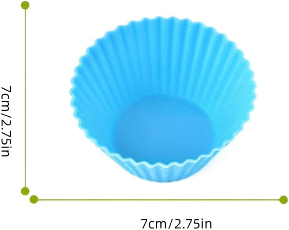12pcs-silicone-baking-cup-non-stick-cupcake-liners-reusable-cupcake-molds-round-cupcake-molds-reusable-family-pack-high-temperature-resistant-non-stick-colorful-baking-cup-easy-to-clean