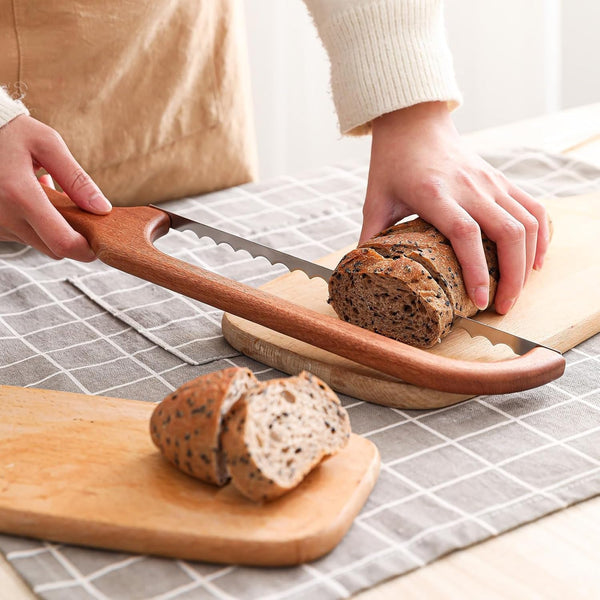 Bread Saw for Homemade Bread, Sourdough Bread Knife Slicer for Slicing, Wooden Bread Bow Knife for Sourdough6