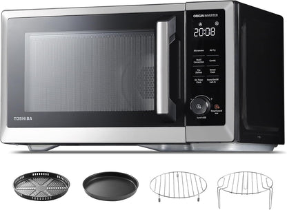Countertop Microwave Oven Air Fryer Combo, Inverter, Convection, Broil, Speedy Combi, Even Defrost, Humidity Sensor, Mute Function, 27 Auto Menus, 1.0 Cu.Ft, 1000W, Stainless Steel1