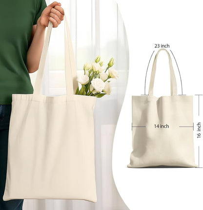 1-200 Pack Available Canvas Reusable Tote Bags with Handle, 1 Pack2