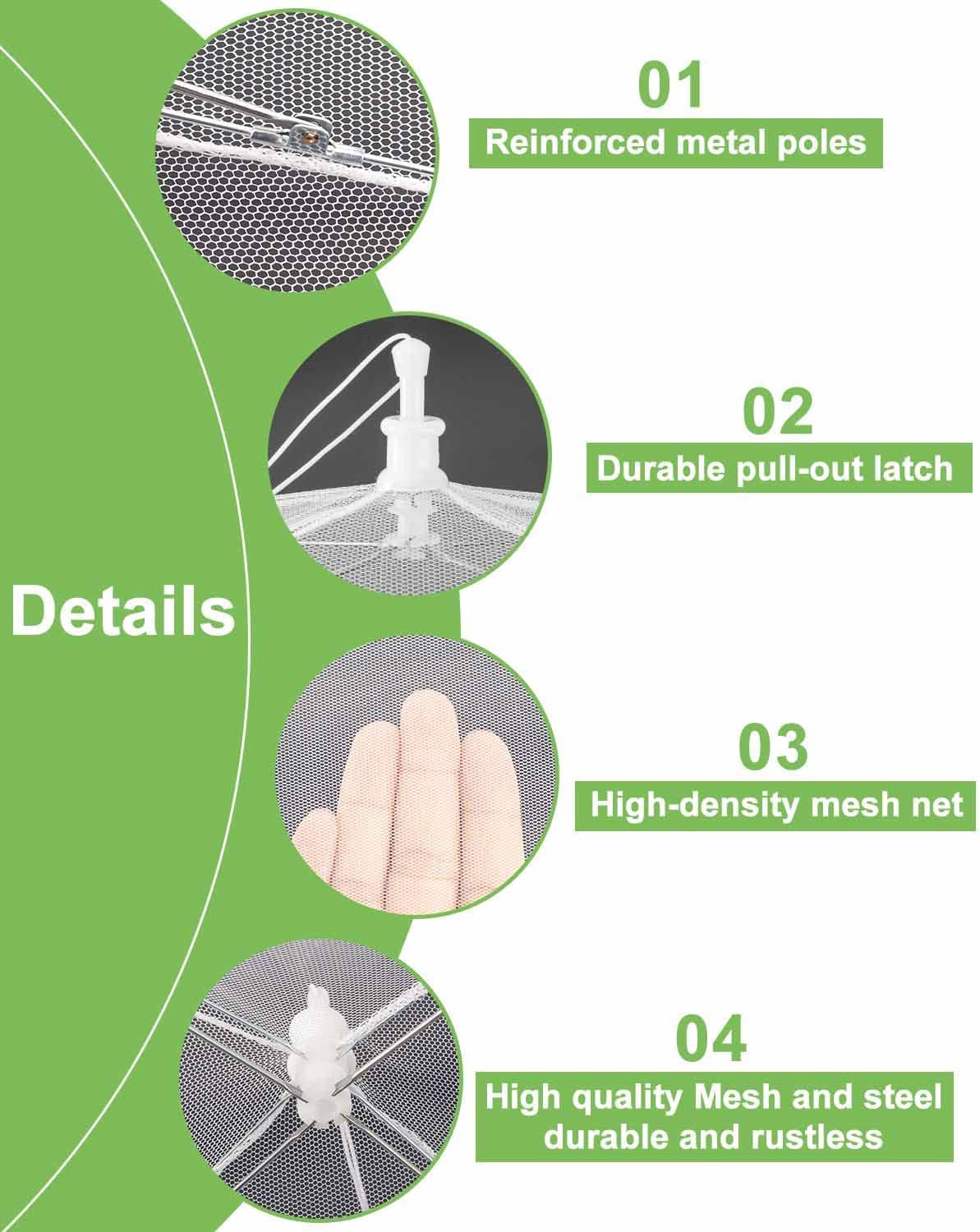 large-food-cover-6-pack-mesh-food-tent-17x17-white-nylon-covers-pop-up-umbrella-screen-tents-patio-net-for-outdoor-camping-picnics-parties-bbq-collapsible-and-reusable