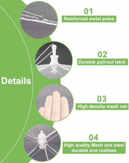 Large Food Cover,6 Pack Mesh Food Tent,17"X17",White Nylon Covers,Pop-Up Umbrella Screen Tents,Patio Net for Outdoor Camping, Picnics, Parties,Bbq,Collapsible and Reusable2