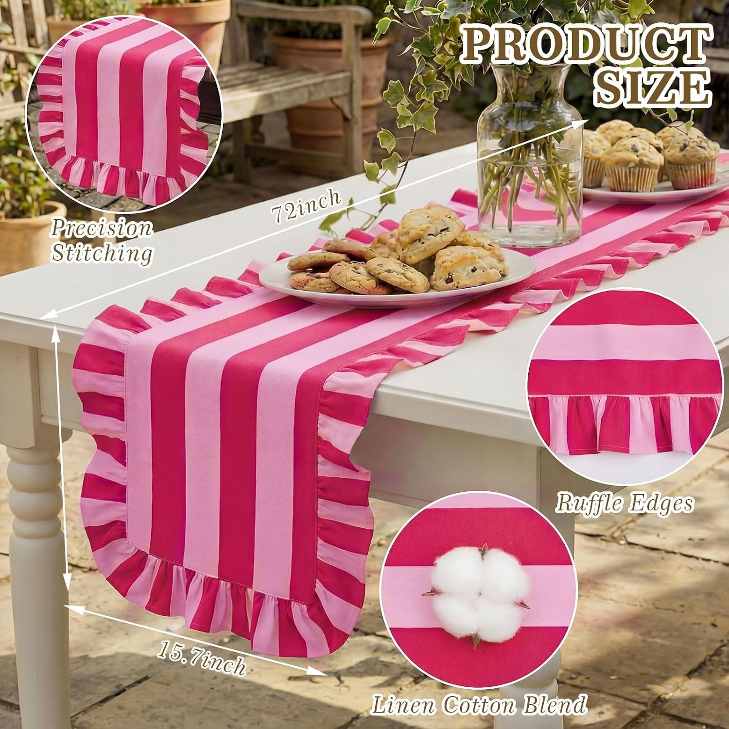 ruffle-edge-striped-table-runner-72x15-7-inch-pink-rose-red
