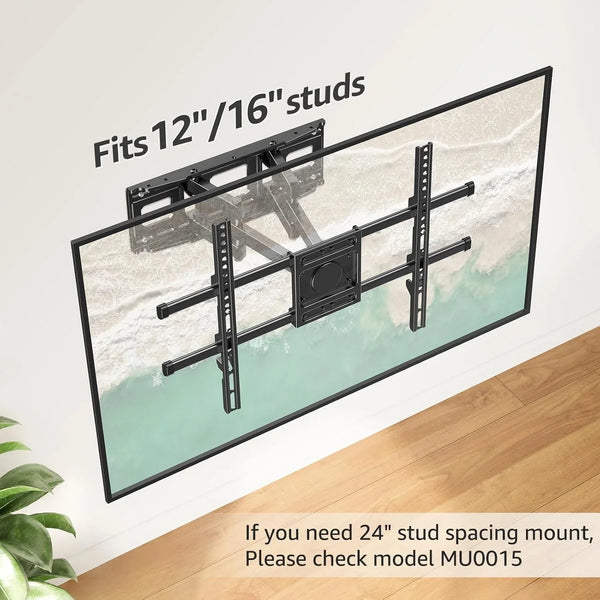 Full Motion TV Wall Mount for Most 40-85 Inch Flat Tvs up to 110 Lbs, Wall Mount Bracket with Dual Articulating Arms, Tilt, Level, Swivel, TV Mount Fits 12/16" Wood Stud, Max VESA 600X400Mm7
