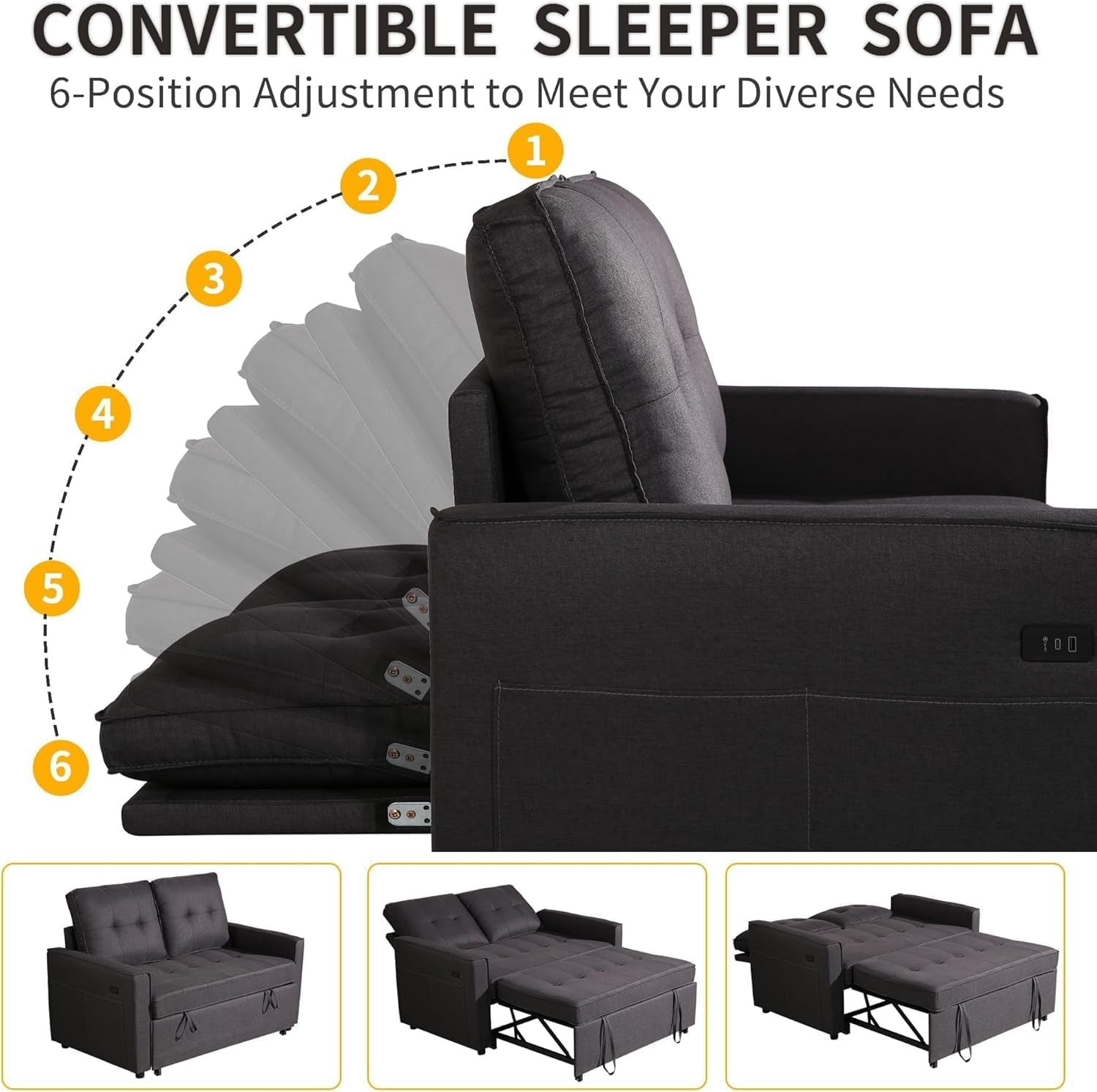 3-in-1-convertible-sofa-bed-53-modern-loveseat-sleeper-sofa-with-usb-port-storage-pockets-pull-out-couch-with-reclining-backrest-futon-bed-for-small-spaces-living-room-gray