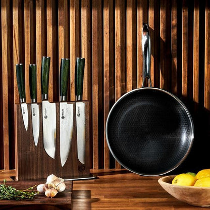 Hexclad Green 6 Piece Japanese Damascus Stainless Steel Knife Set | Full Tang Construction, Pakkawood Handle, 67 Layers Steel8