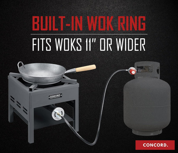 Professional Single Banjo Wok Burner with Stand. Drop in Wok Edition. up to 270,000 BTU. Great for Home Brewing, Wok Stir Fry, Turkey, Etc. (16")8