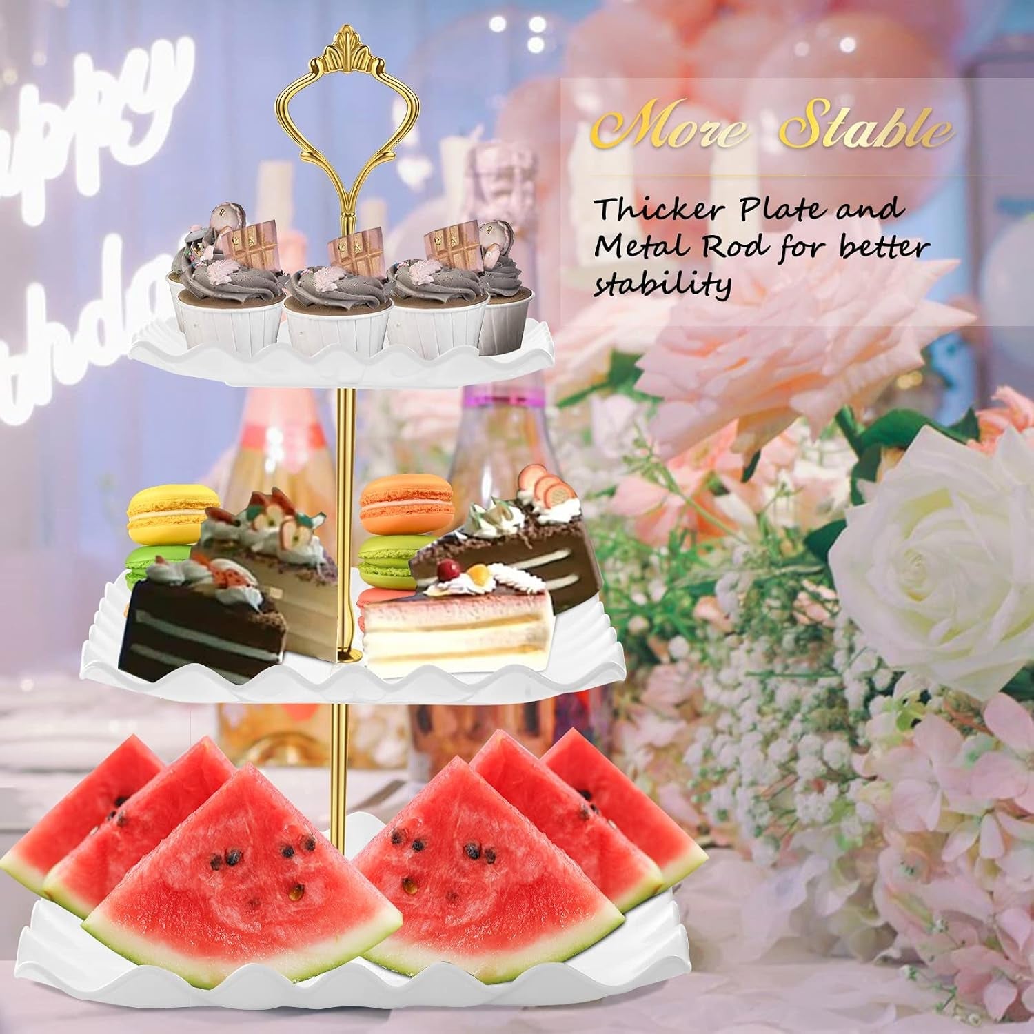 plastic-dessert-cupcake-stand-3-tier-cupcake-tower-holder-white-thicker-food-graded-plastic-tiered-serving-tray-with-metal-rod-suitable-for-tea-party-birthday-wedding-baby-shower