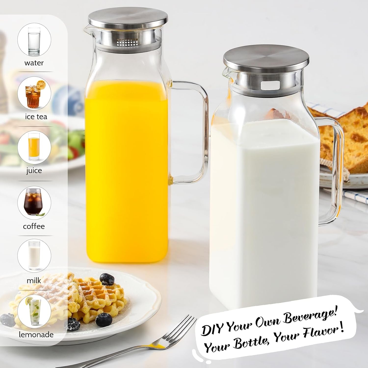 2-pack-2-22-liters-75-oz-square-glass-pitcher-with-lid-and-handle-for-fridge-iced-tea-and-coffee-carafe-beverage-serveware-heat-resistant-borosilicate-water-jug-for-hot-cold-drinks-and-milk