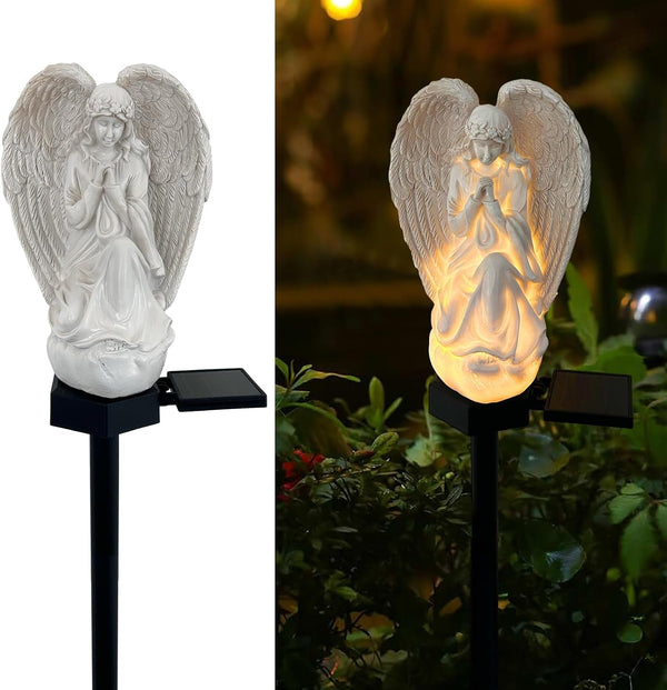 Solar Garden Angel Lights, LED Waterproof Resin Angel Statue1