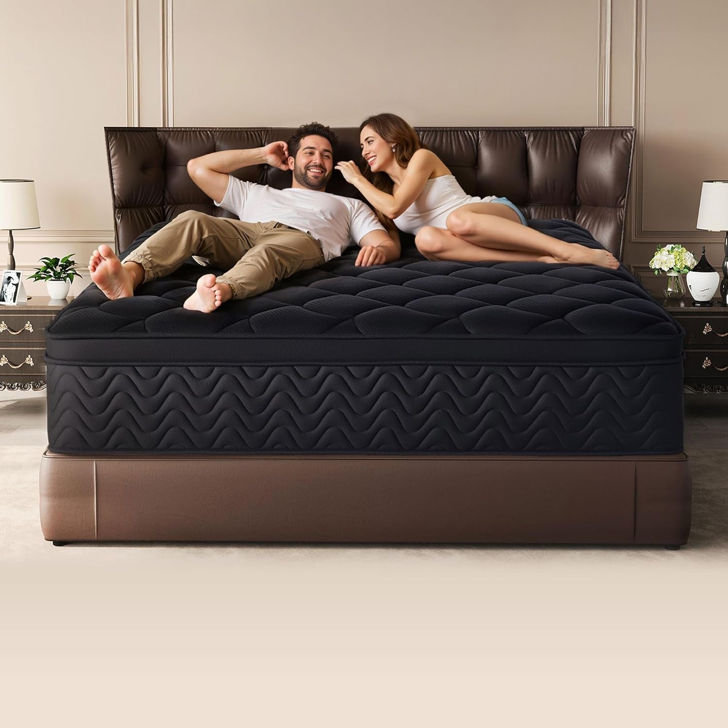 premium-12-inch-queen-size-mattress-black-diamond-quilted-individual-pocket-spring-memory-foam-top-luxurious-support-pressure-relief-mot