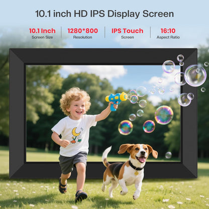 Frameo 10.1 Inch Wifi Digital Picture Frame, Smart Cloud Electronic Photo Frame with HD IPS Touch Screen Slideshow 32GB Memory Auto-Rotate Wall Mount, Share Photos/Videos from Phone - Gifts for Mom4