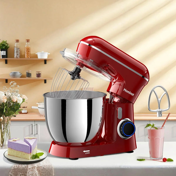 Stand Mixer, 6.5QT 10-Speed Tilt-Head 3-IN-1 Electric Food Mixer | Kitchen Mixer with Bowl, Dough Hook, Whisk and Beater, Household Mixer for Baking, Cake and Most Home Cooks, Dishwasher Safe6