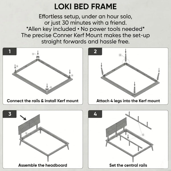 Loki Solid Wood Platform Bed King, Chevron Headboard, Light Oak5