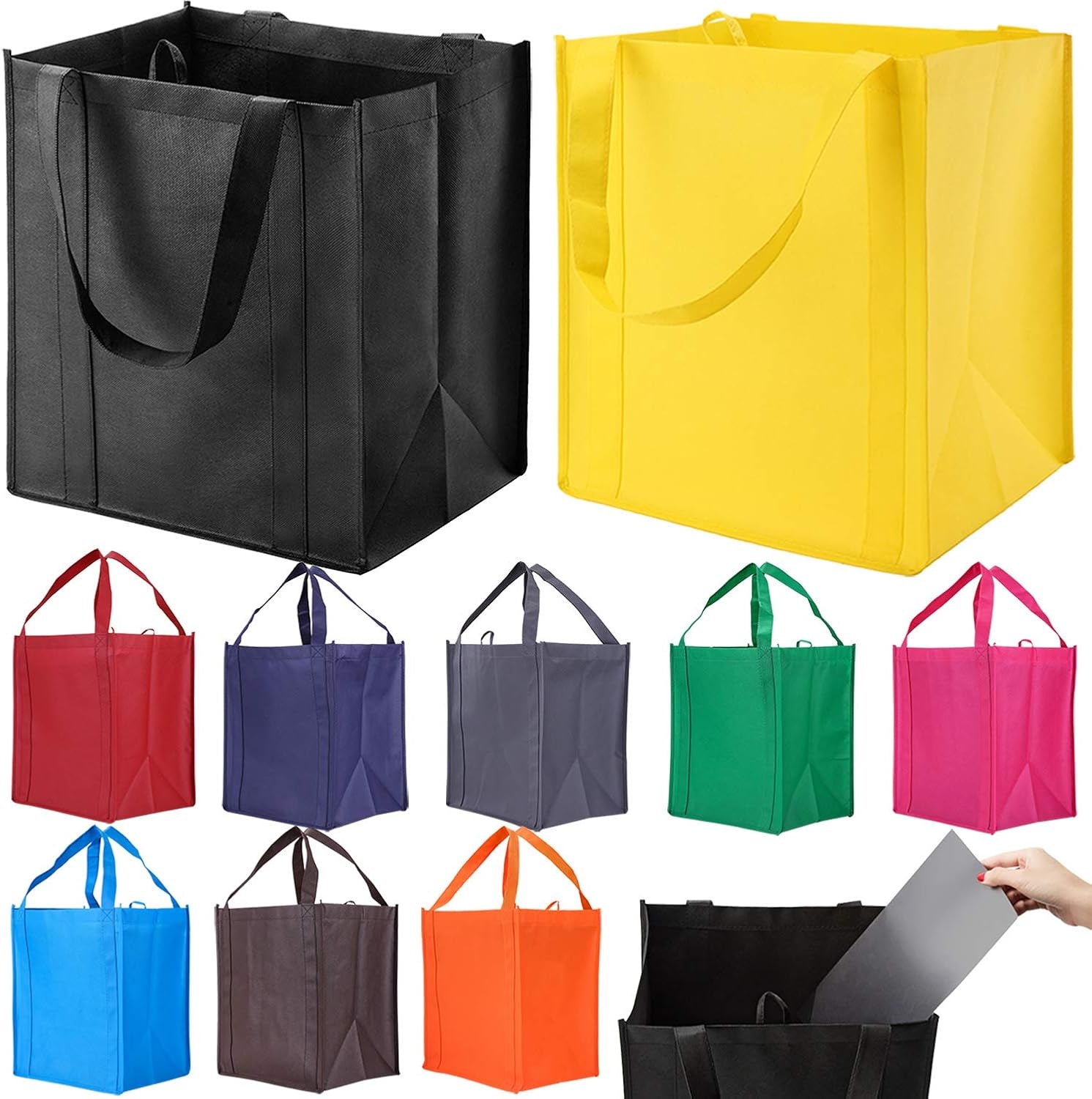 10-pack-reusable-reinforced-handle-grocery-bags-heavy-duty-large-shopping-totes-with-thick-plastic-bottom-can-hold-40-lbs